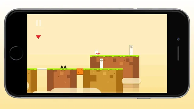Puurfect Leap: the cat runs across grassy blocks past a pair of spikes.