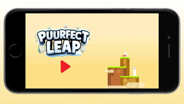 Puurfect Leap: the title screen with the play button.