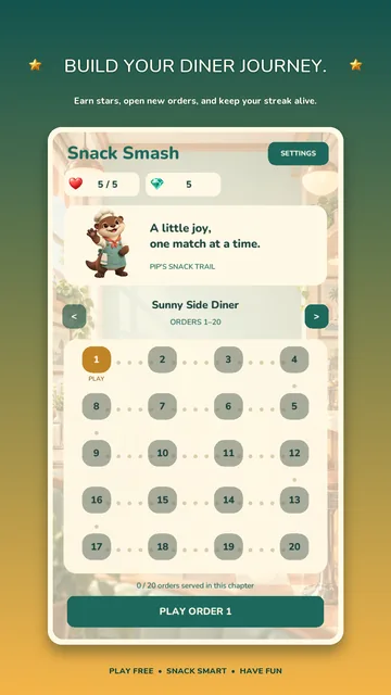 Snack Smash: the diner trail of orders to play.